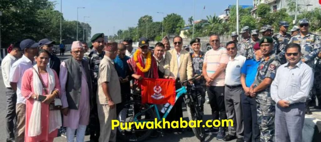प्रहरी अधिकारी उप्रेतीको मेची महाकाली साइकल यात्रा सुरु