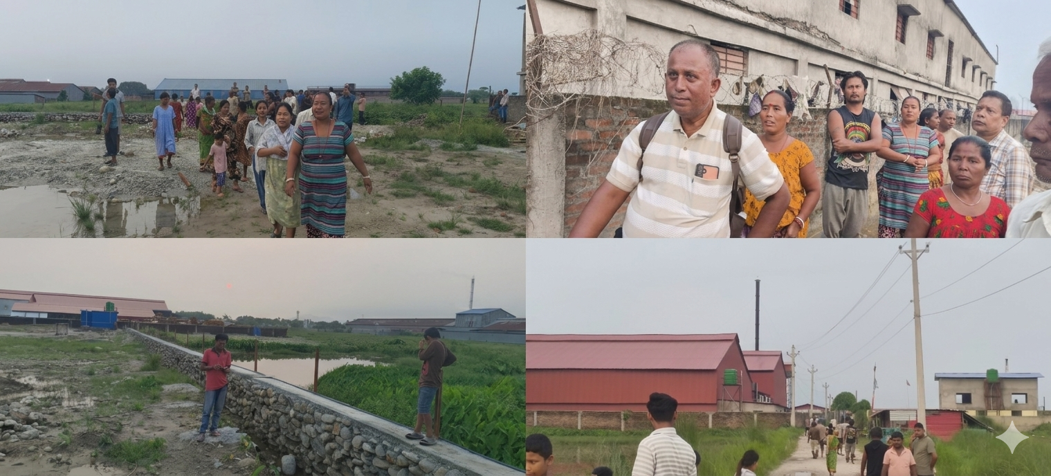 प्लाई उद्योगले नाला बन्द गरेपछि चैतुबारिको बस्ती डुबानमा-स्थानीयले दिए उद्योग बन्द गर्न चेतावनी